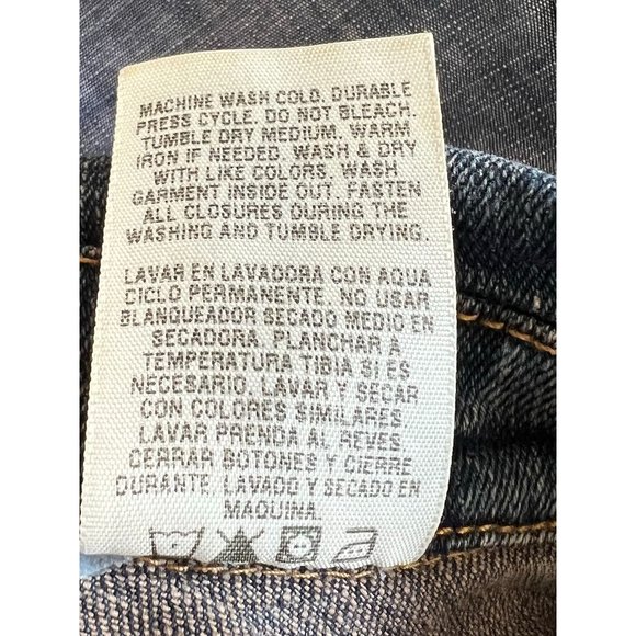 Levi Strauss M Button Front Fitted Jean Jacket Denim Wash Copper Color Buttons - Picture 7 of 9